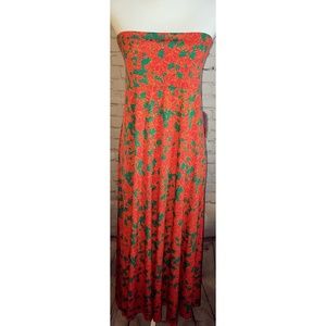 Lularoe Rose Floral Pattern Maxi Skirt/Dress Large
